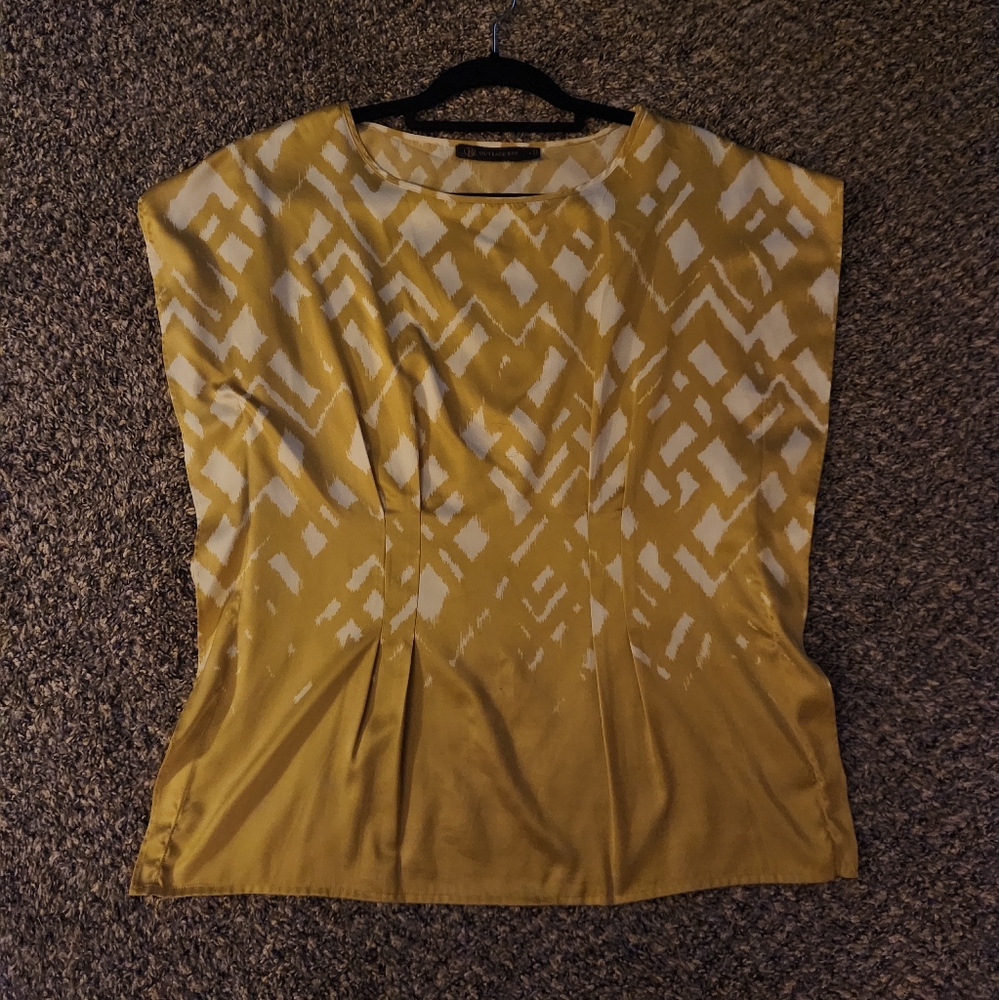 Express Outback Red Pattern Silky Blouse Small - image 1